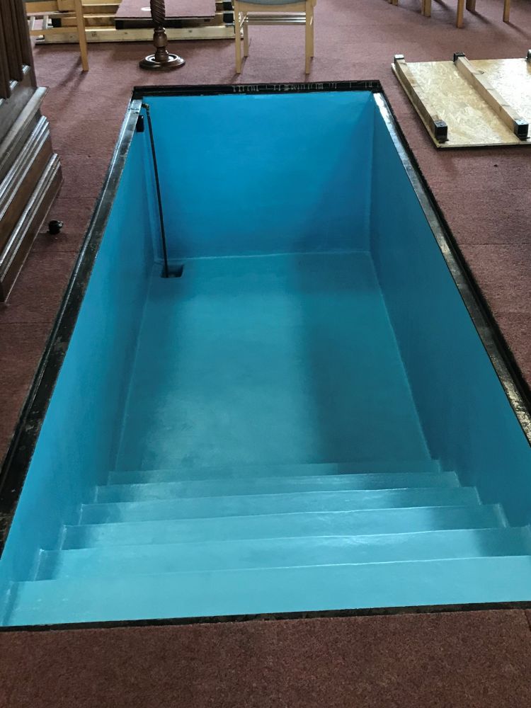 waterbased pool paint for baptism pools