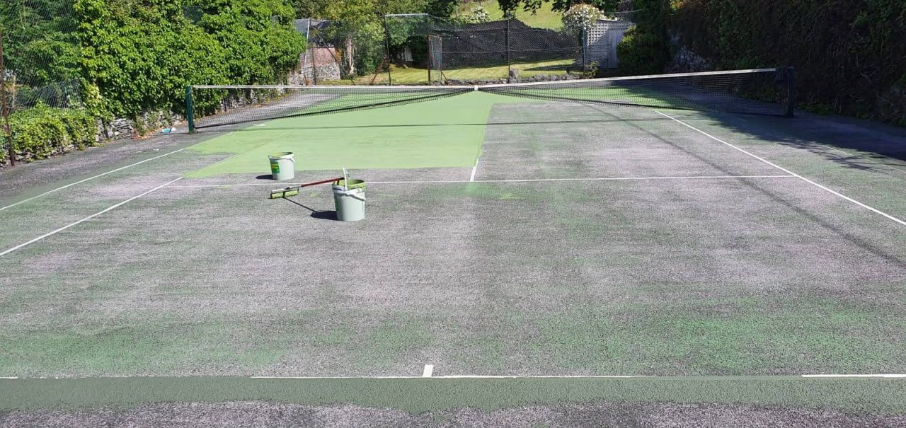 outdoor tennis court paint