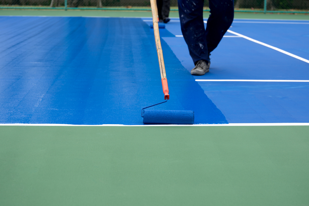 coloured paint for tennis courts